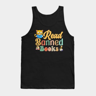 I Read Banned Books Week Librarian Freadom Reader Nerd Men Tank Top